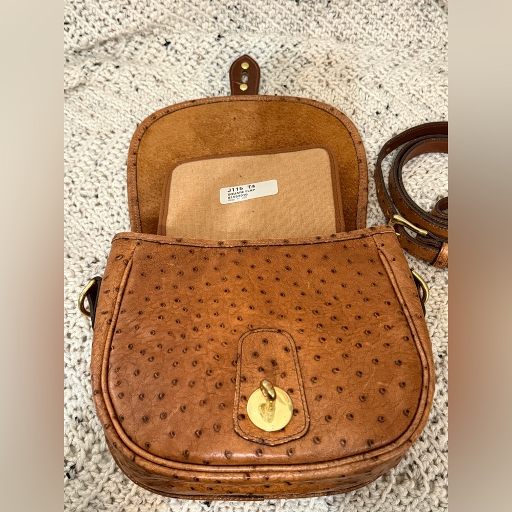 Dooney and Bourke Ostrich Square Flap Bag - Picture 4 of 6